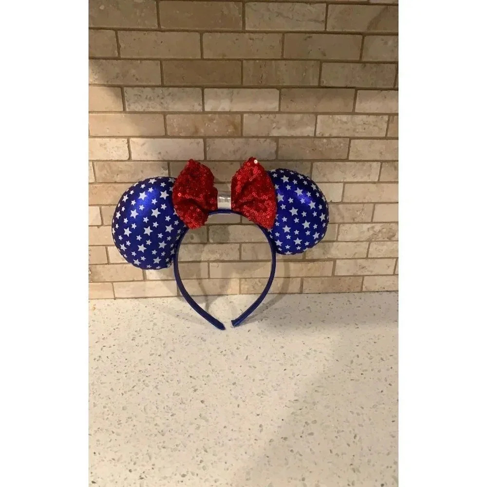Disney Minnie Mouse Patriotic Ears Headband USA Theme‎